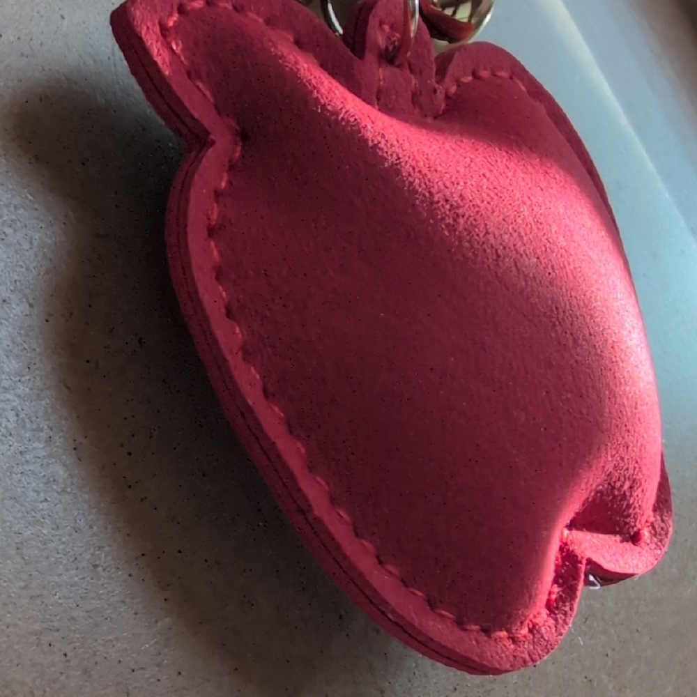 Sparkling Red Apple Keychain Bag Charm with Gold Details - Picture 6 of 6